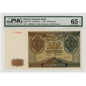 100 złotych 1941 seria A - PMG 65 EPQ