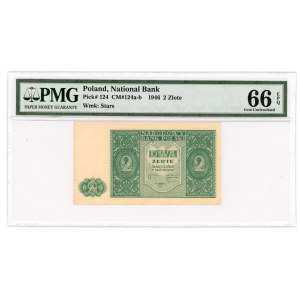 2 złote 1946 - bez serii i numeracji - PMG 66 EPQ