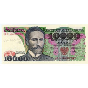 10.000 złotych 1988 - seria BC - autograf autora projektu Heidrich