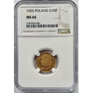 Bolesław Chrobry - 10 złotych 1925 - NGC MS 66