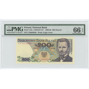 200 złotych 1986 - seria CZ - PMG 66 EPQ