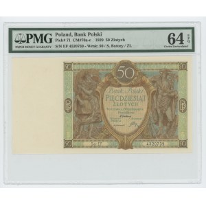 50 złotych 1929 - Ser. EF. - PMG 64 EPQ