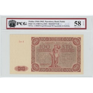 100 złotych 1947 - PIERWSZA seria A - PCG 58 EPQ