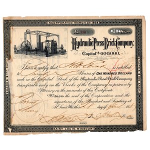 USA - Hydraulic Press Brick Company - 20 akcji 1886