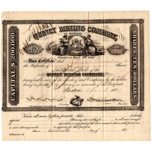 USA Quincy Mine kopalnia miedzi 5 x 10 dolarów 1871