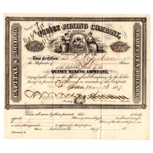 USA - Quincy mining company 10 $ 1877