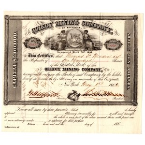 USA - Quincy mining company 10 $ 1862