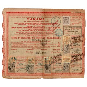 Compagnie Universelle du Canal Interoceanique de PANAMA - Kanał Panamski - 60 franków 1888