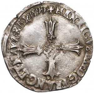 FRANCJA - Henryk IV (1589-1610) - 1/4 ecu 1599
