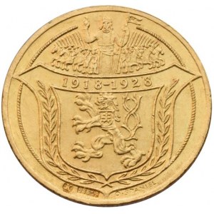 Medaile ČSR, dvoudukátová medaile na 10 let ČSR 1928