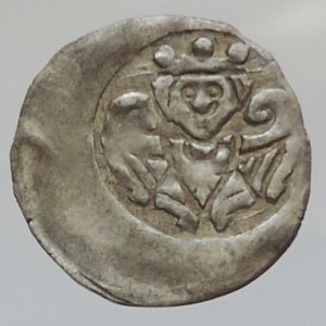 Norimberk, říšská mincovna, Friedrich II. 1212-1250, fenik s motivem andělé korunují biskupa?