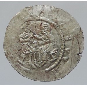 Anonymní, 2 křížová výprava 1147-1148, denár Cach 532, 4 hvězdičky