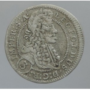 Leopold I. 1657-1705, 3 krejcar 1704 GE Praha
