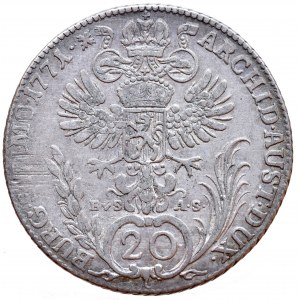 Marie Terezie 1740-1780, 20 krejcar 1771 EVS-AS, Praha