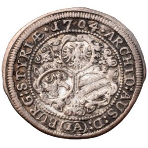 Leopold I. 1657-1705, 3 krejcar 1704 IA Štýrský Hradec
