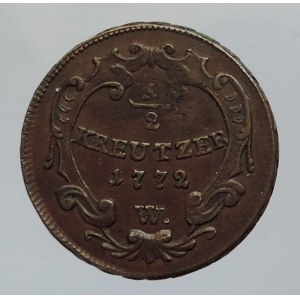 Josef II. 1780-1790, Cu 1/2 krejcar 1772 W