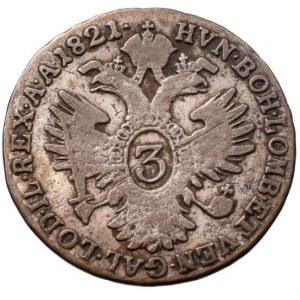 František II. 1792-1835, 3 krejcar 1821 A