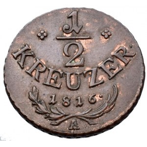 František II. 1792-1835, Cu 1/2 krejcar 1816 A