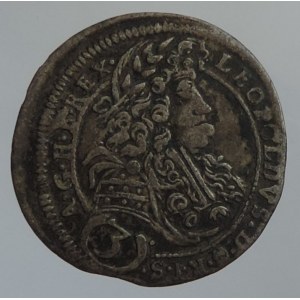 Leopold I. 1657-1705, 3 krejcar 1696 FT Sibiň