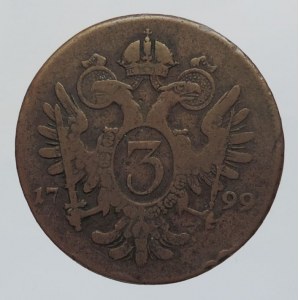 František II. 1792-1835, Cu 3 krejcar 1799 B