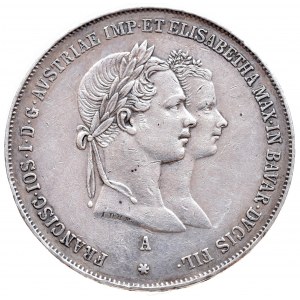 Konvenční a spolková měna, 1/2 tolar 1854 A - svatební