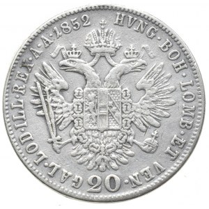 Konvenční a spolková měna, 20 krejcar 1852 A