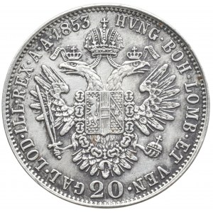 Konvenční a spolková měna, 20 krejcar 1853 A