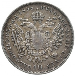 Konvenční a spolková měna, 10 krejcar 1855 A