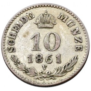 Konvenční a spolková měna, 10 krejcar 1861 V