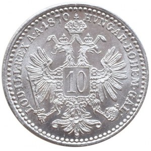 Konvenční a spolková měna, 10 krejcar 1870 b.z.