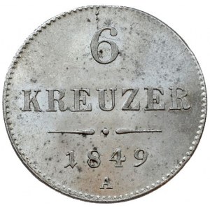 Konvenční a spolková měna, 6 krejcar 1849 A