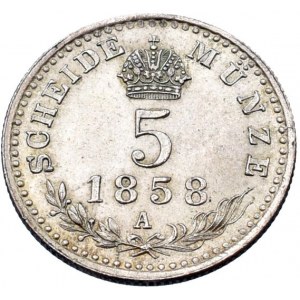 Konvenční a spolková měna, 5 krejcar 1858 A
