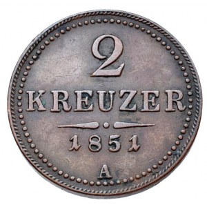 Konvenční a spolková měna, 2 krejcar 1851 A