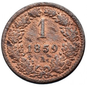 Konvenční a spolková měna, 1 krejcar 1859 A
