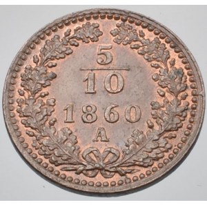 Konvenční a spolková měna, 5/10 krejcar 1860 A