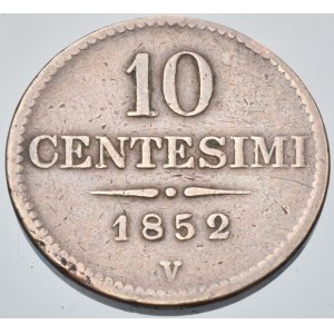 Konvenční a spolková měna, 10 centesimo 1852 V