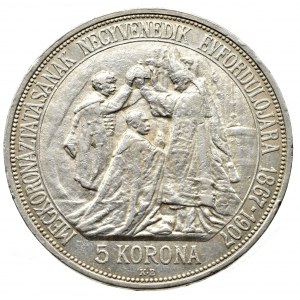 Korunová měna, 5 kor. 1907 KB korunovační