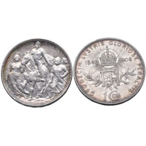 Korunová měna, 1 kor. 1896 KB milénium, 1908 jub.