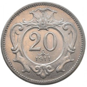 Korunová měna, 20 hal. 1911 b.z.