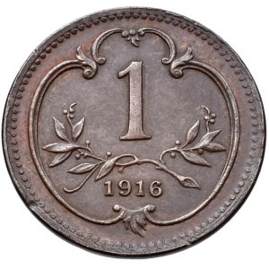 Korunová měna, 1 hal. 1916, nový znak