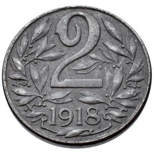 Korunová měna, 2 haléř 1918 b.z.