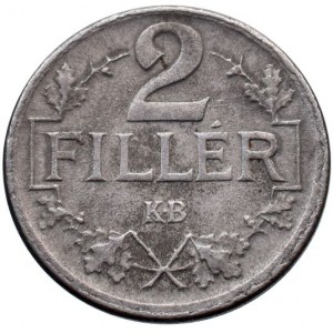 Korunová měna, 2 fillér 1918 KB