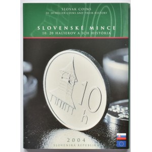 Slovensko 1993-Sada oběžných mincí 2004 Slovenské mince 10, 20 hal a jejich história