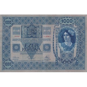 Rakousko-Uhersko, 1000 K (2.1.1904), série 02707 šedozelená