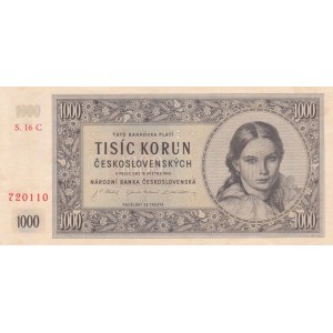 Československo - bankovky a státovky 1945 - 1953, 1000 Kč 1945