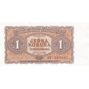 Československo - bankovky a státovky 1953, 1 Kč 1953 série AV Moskva