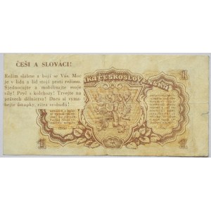 Československo - bankovky a státovky 1953, 1 Kč 1953 - Hladová koruna - dar Sovět.svazu