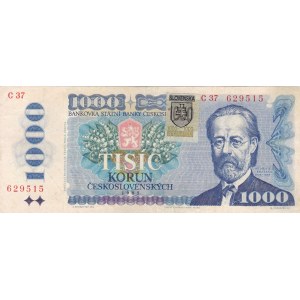 Národní banka Slovenska 1993-2008, 1000 Kč 1985, kolek Slovenská republika