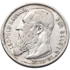 Belgie, Leopold II., 1865-1909, 2 frank 1904 - DER BELGEN