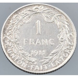 Belgie, Albert I., 1909-1934, 1 frank 1911, DES BELGES